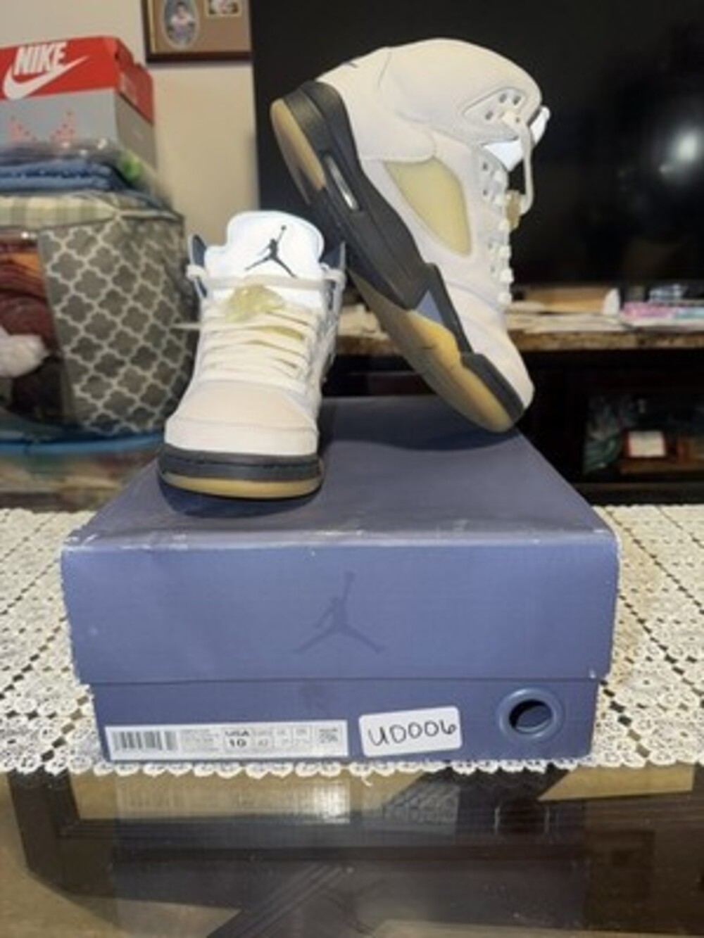A Ma Maniere x Air Jordan 5 Retro Dawn/Photon Dust Size 8.5 M/ 10 W USED CLEAN